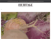 Tablet Screenshot of heritagespecialtyfoods.com